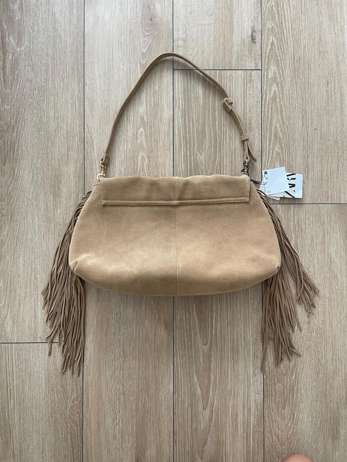 SPLIT SUEDE CROSSBODY BAG WITH FRINGING - Image 2