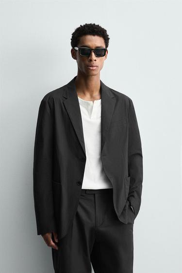 BLAZER TRAJE POPELINA - Carbón de Zara