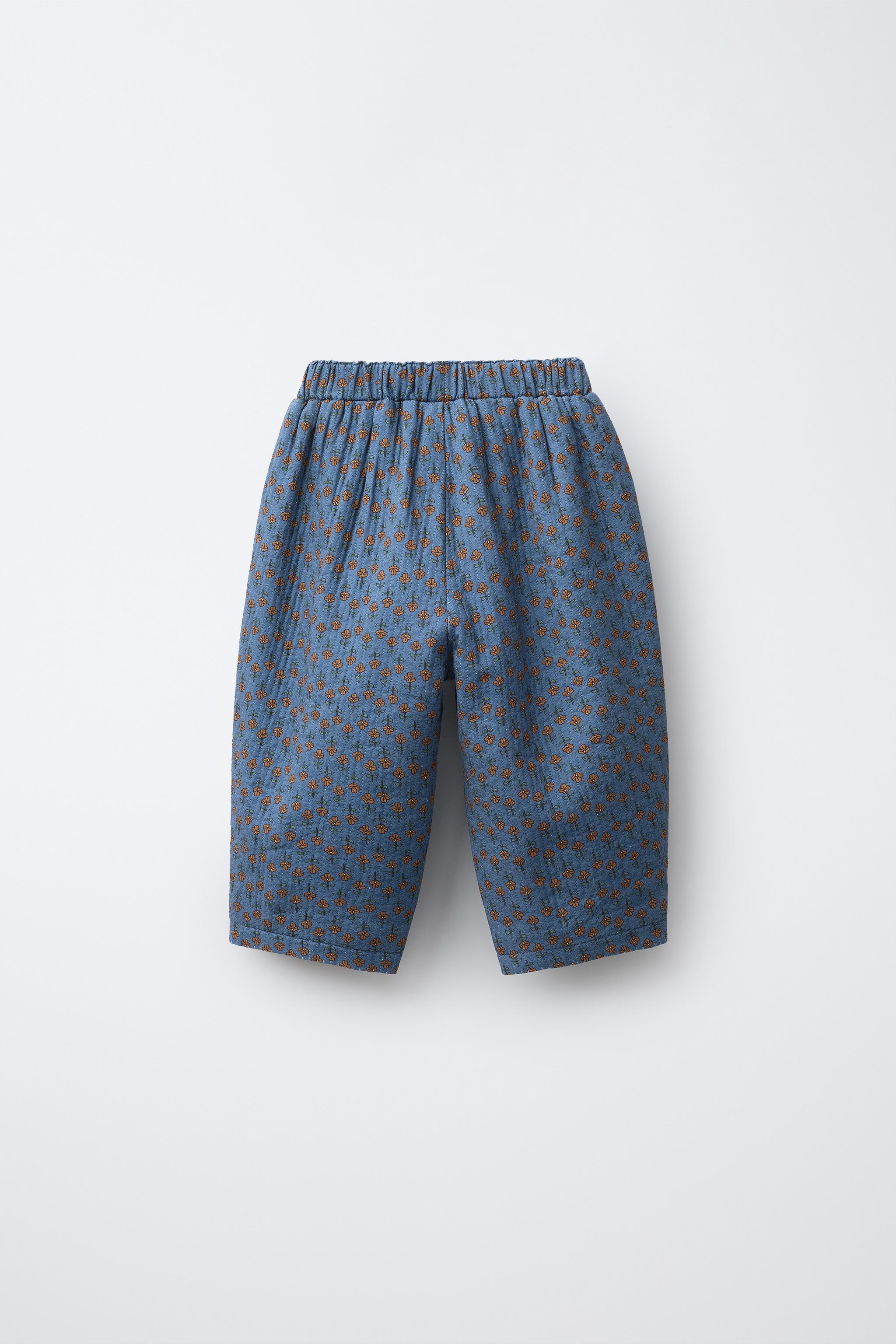 FLORAL BAGGY PANTS - Petrol blue | ZARA United States display picture 1