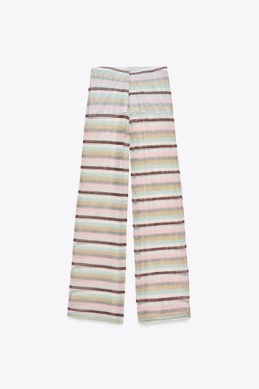 PANTALON RAYURES FIL MÉTALLISÉ - Multicolore de Zara - Image 6