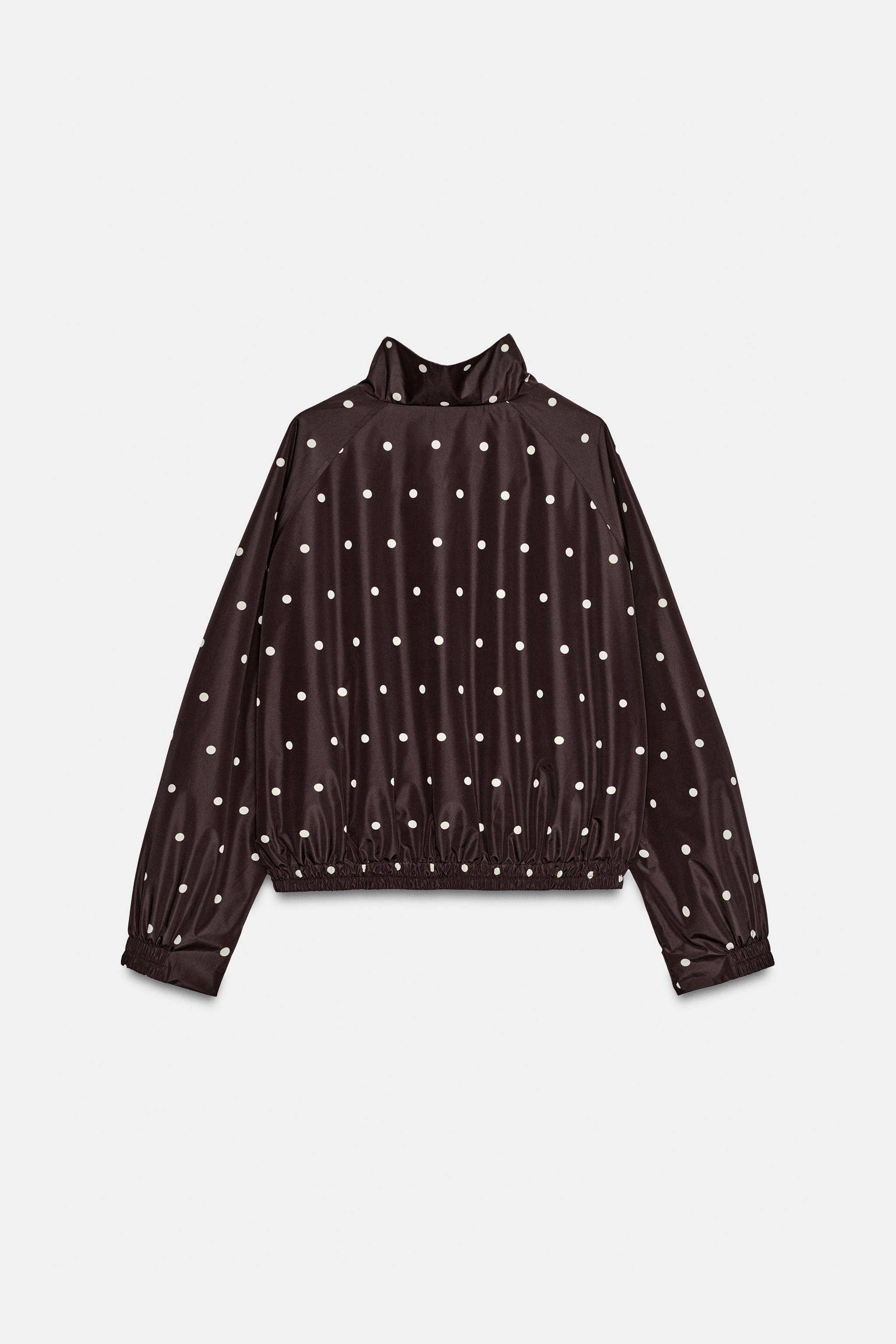 Женские куртки Zara POLKA DOT BOMBER JACKET — фото 8
