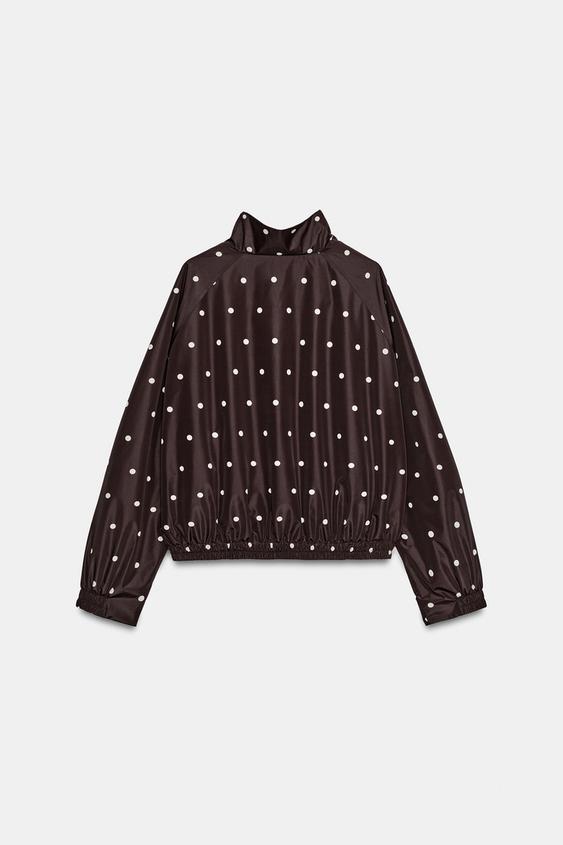 BLOUSON BOMBER À POIS - Marron chocolat de Zara - Image 7