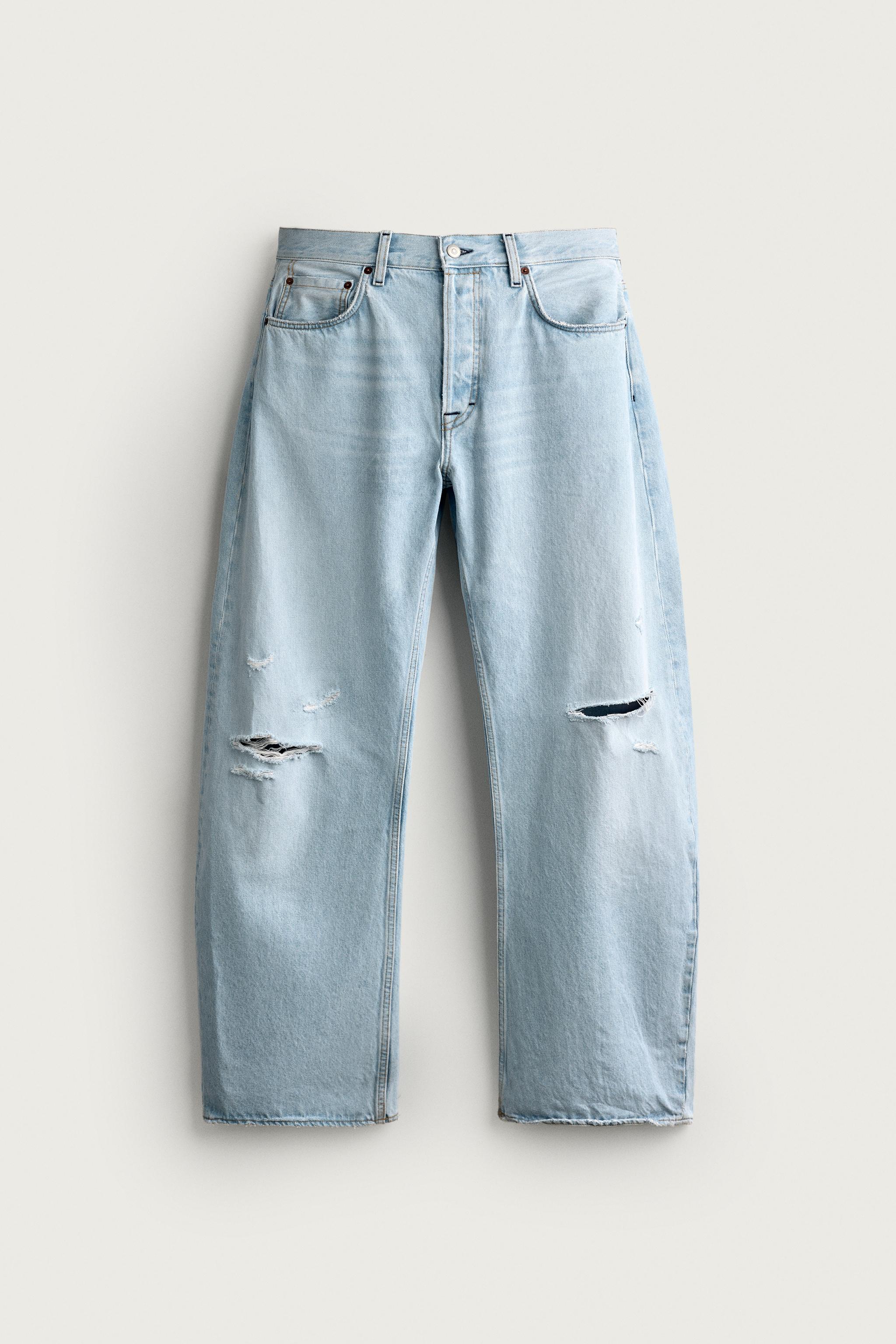 Мужские джинсы Zara RIPPED BARREL FIT JEANS — фото 6