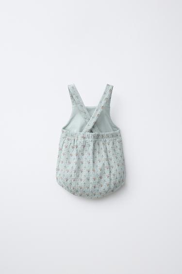 FLORAL LACE ROMPER - Blue / Green by Zara - Image 1