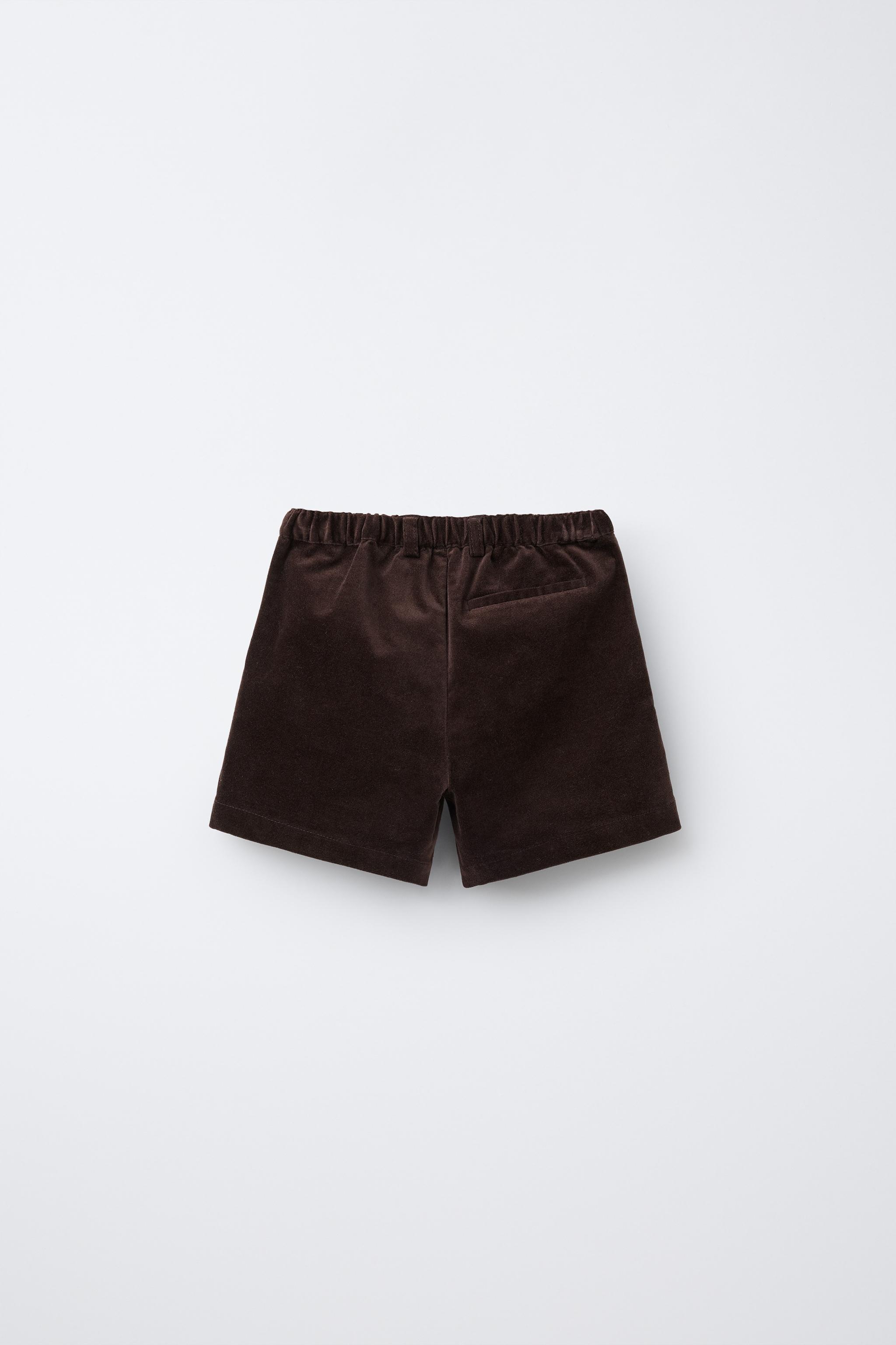 SHORT VELOURS À PINCES