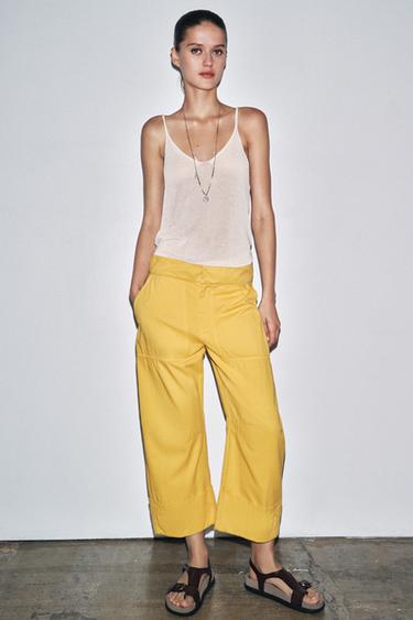 LIMITED EDITION CARGO TROUSERS - Mustard by Zara - Image 2