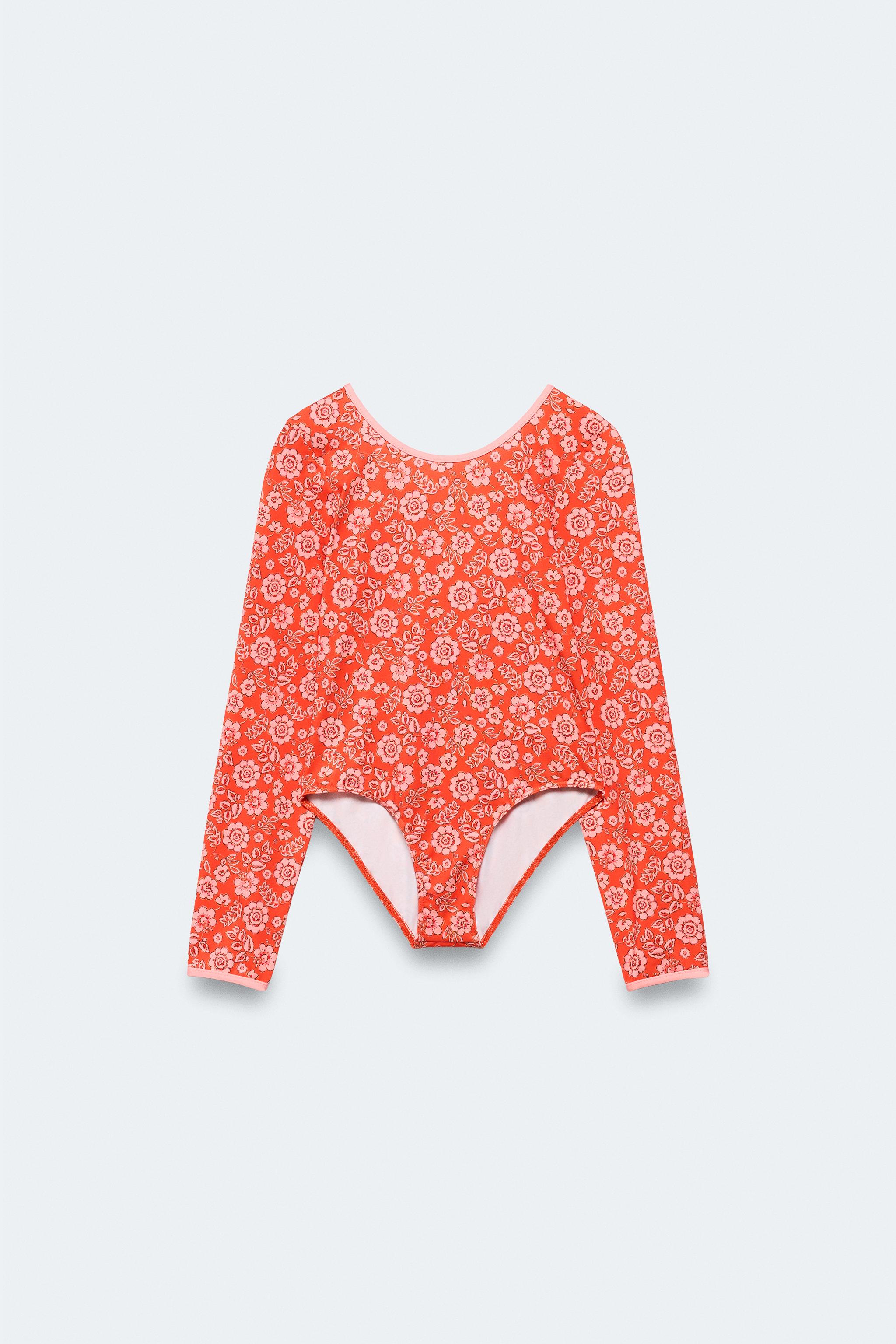 4-14 ANS/ MAILLOT DE BAIN MANCHES LONGUES À FLEURS ÉDITION LIMITÉE