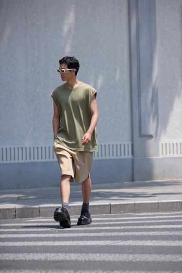 Zara 寬鬆版無袖背心 - 深卡其色