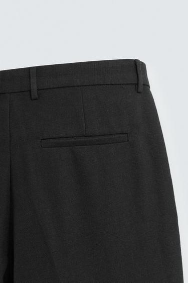 PANTALON COUPE DÉCONTRACTÉE À PLIS - Noir de Zara - Image 8