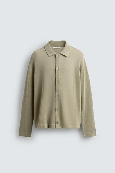 CHEMISE EN MAILLE REGULAR FIT - Vert clair de Zara