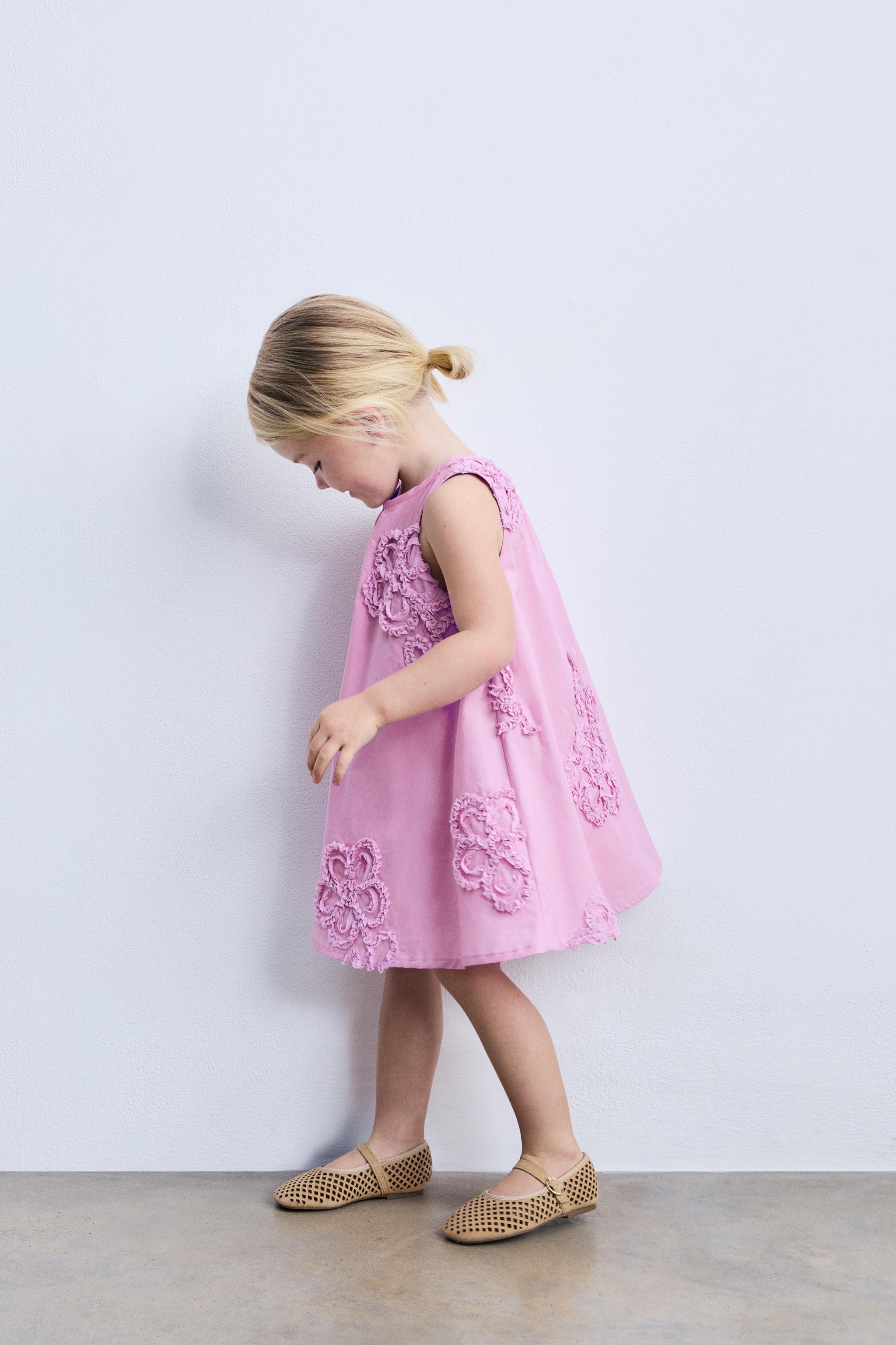 3D FLORAL POPLIN DRESS - Fuchsia | ZARA United States 3D FLORAL POPLIN DRESS - Fuchsia | ZARA United States