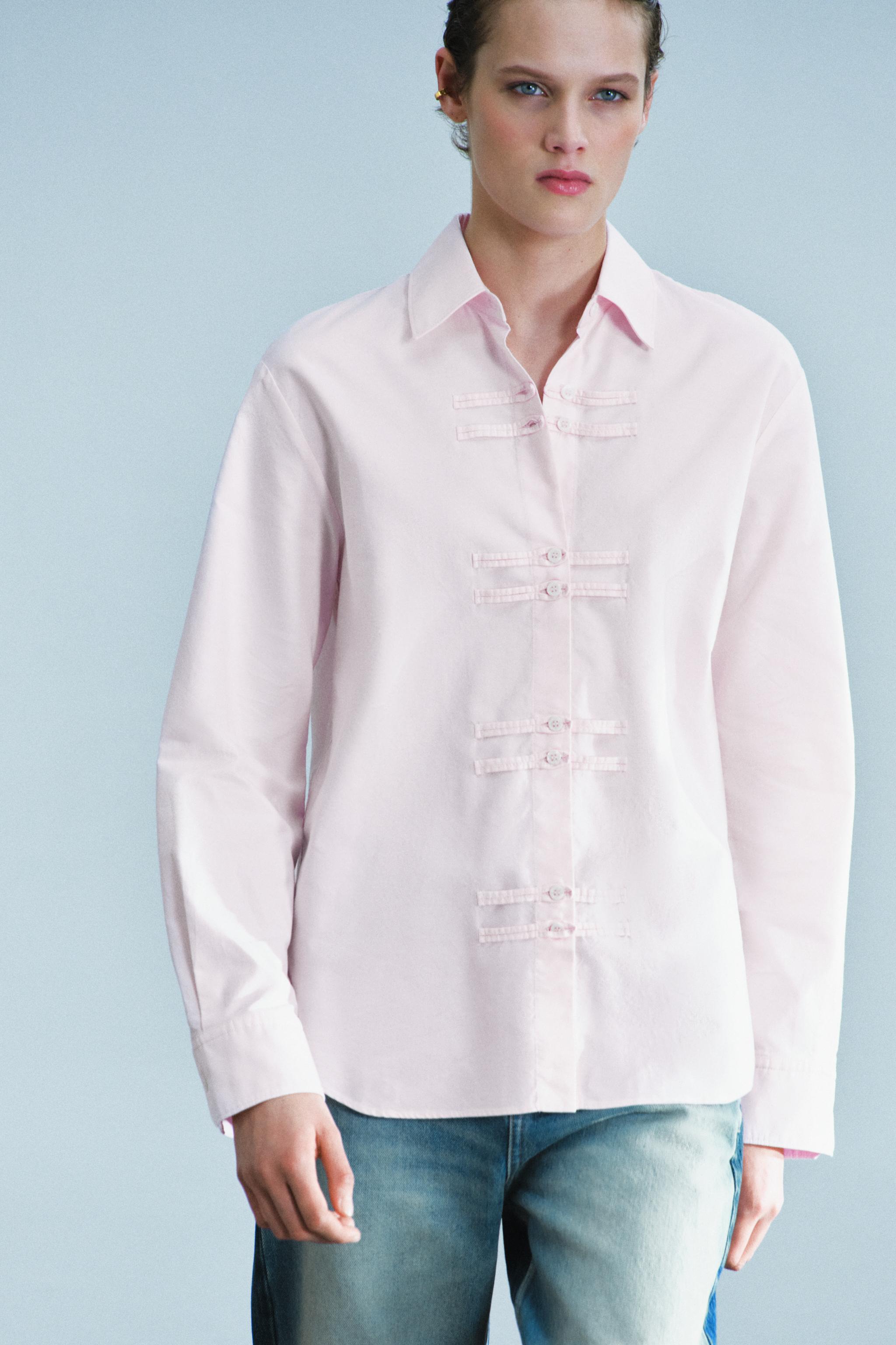ZW COLLECTION OXFORD FROG FASTENING SHIRT