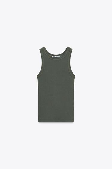 CAMISETA CANALÉ MANGA SISA - Khaki de Zara