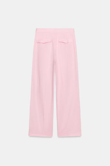 PANTALON LARGE À PINCES - Rose de Zara - Image 7