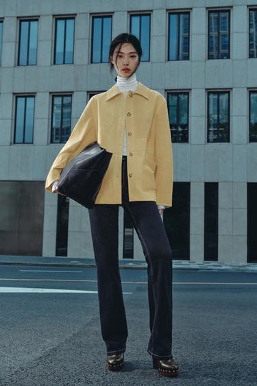 Zara 100% 麂皮外套 - 嫩粉色