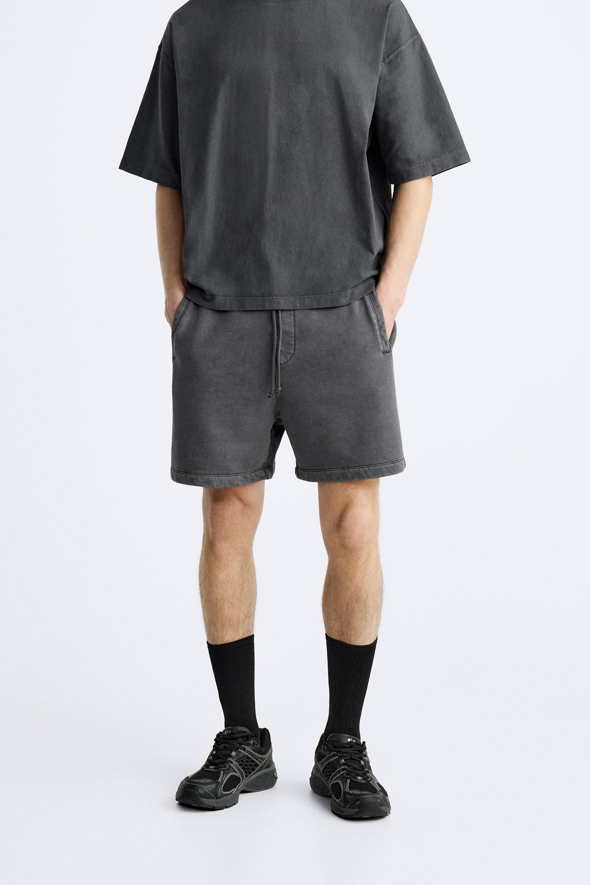 FADED JOGGER BERMUDA SHORTS Black ZARA Australia