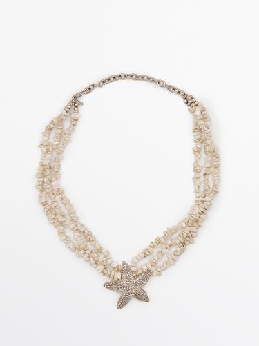 Zara Star stone necklace - Silver