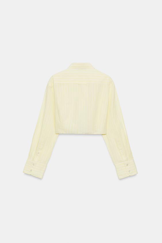 CHEMISE COURTE EN POPELINE À RAYURES - Imprimée de Zara - Image 5