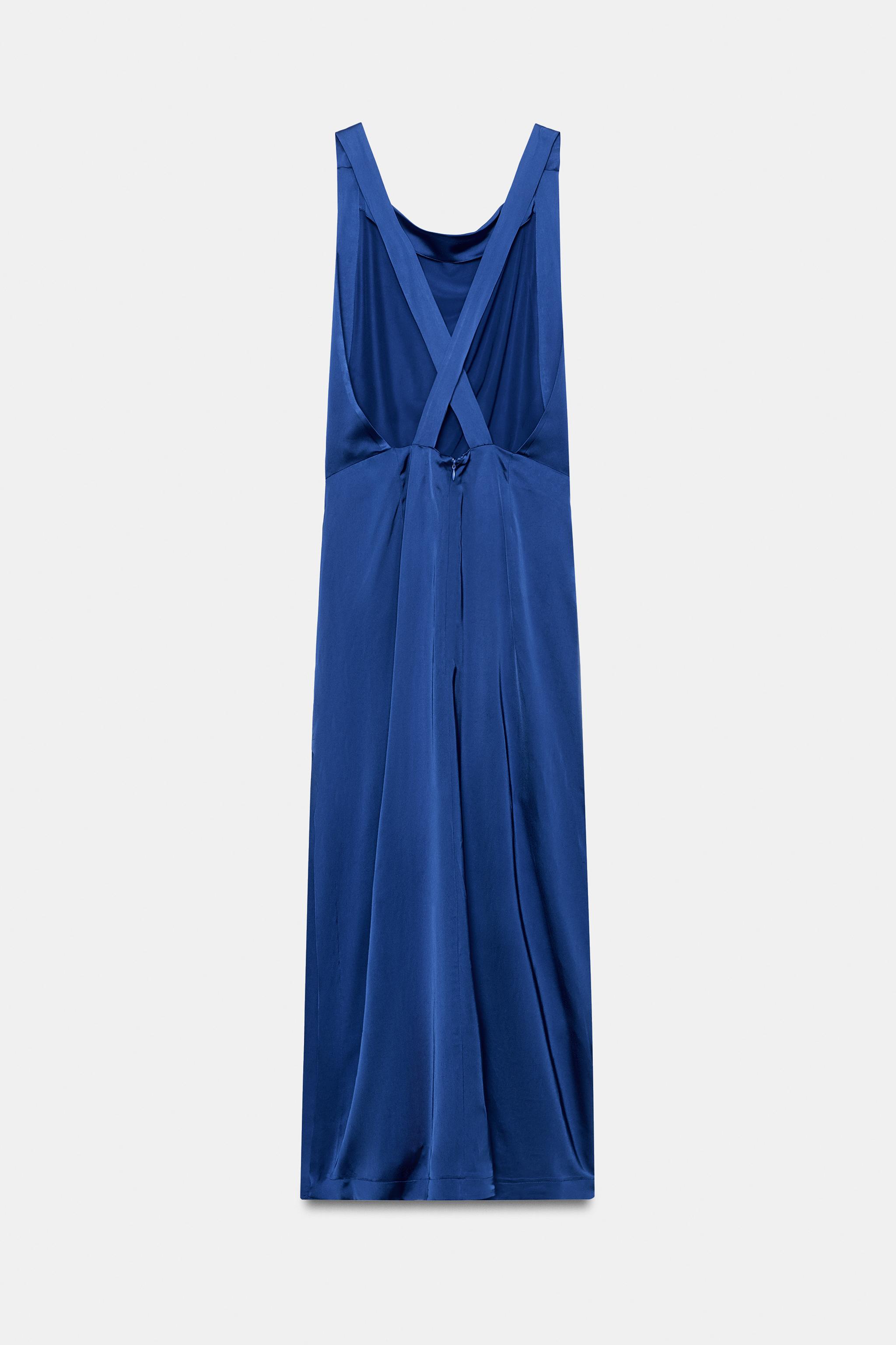 Женские платья Zara ZW COLLECTION DRAPED SATIN DRESS — фото 6