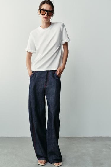 EMBOSSED FLORAL T-SHIRT - White by Zara