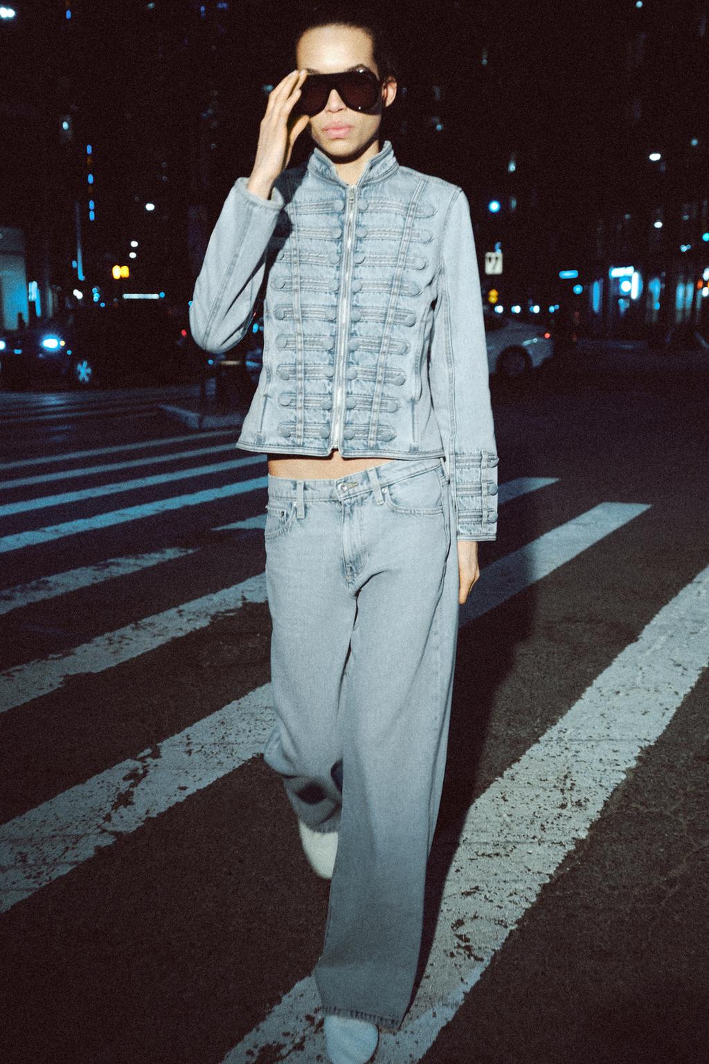 ZW COLLECTION FITTED BUTTON DENIM JACKET