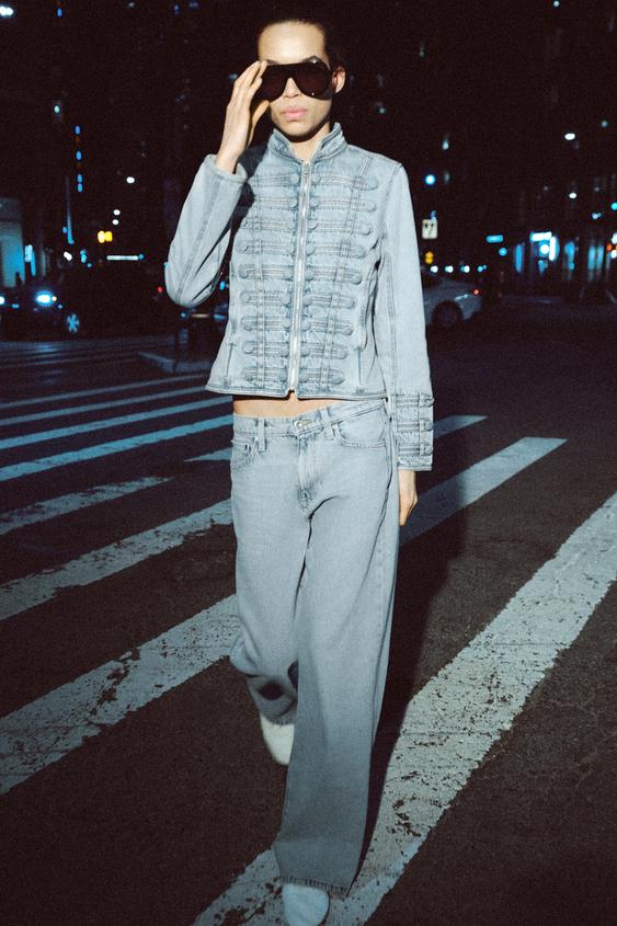 ZW COLLECTION FITTED BUTTON DENIM JACKET from Zara - $119
