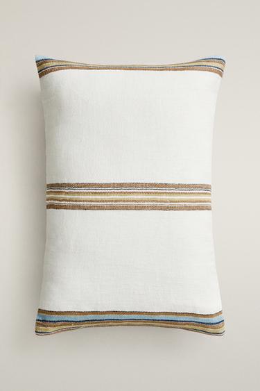 STRIPED CUSHION COVER - Oyster-white by Zara - Image 0