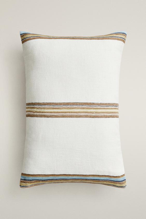 STRIPED CUSHION COVER - Oyster-white by Zara - Image 0