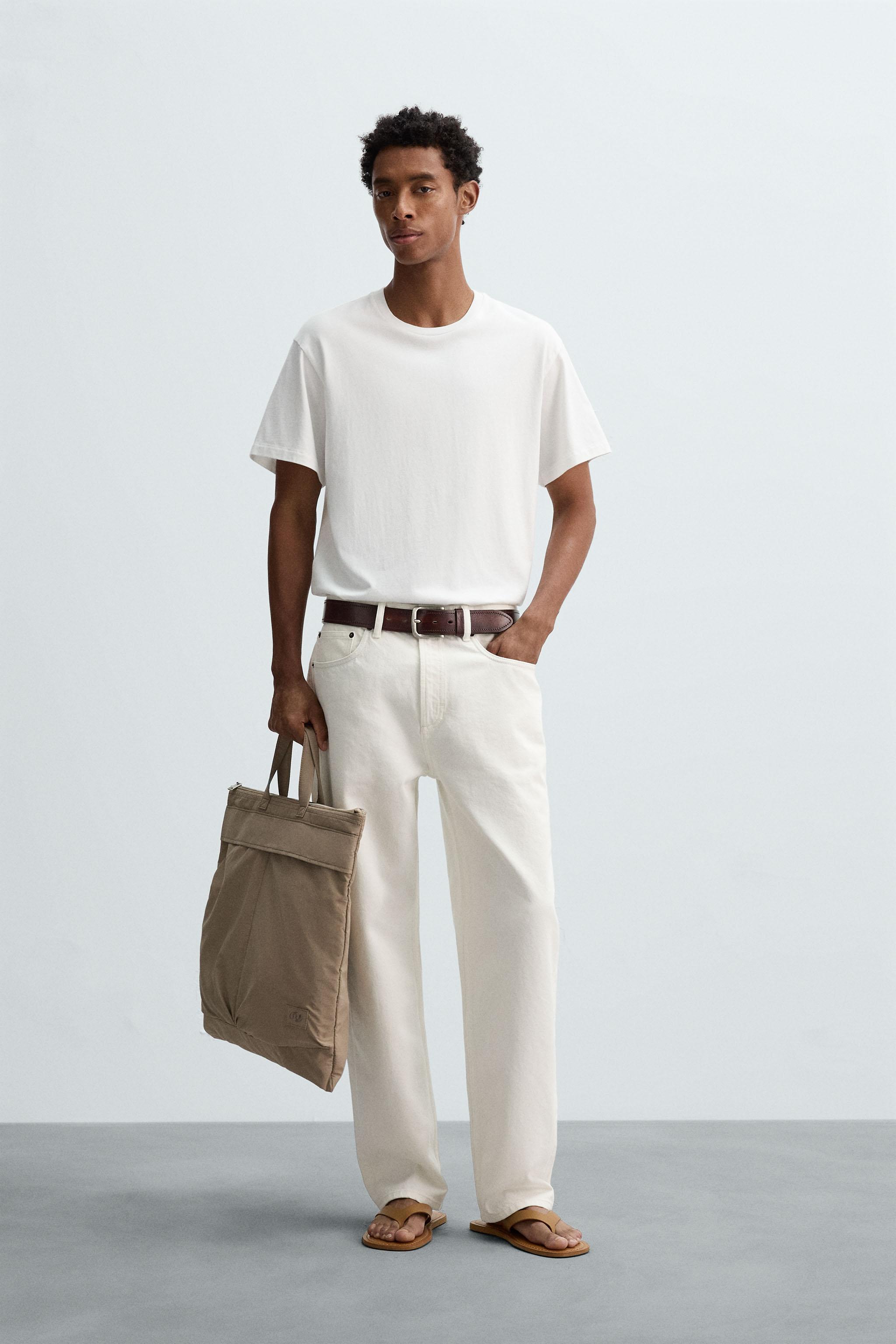 ★ドイツ発*ZARA*新作*ウォッシュ加工スリムフィットTシャツ/B★ ウォッシュ加工スリムフィットTシャツ - ホワイト | ZARA Japan