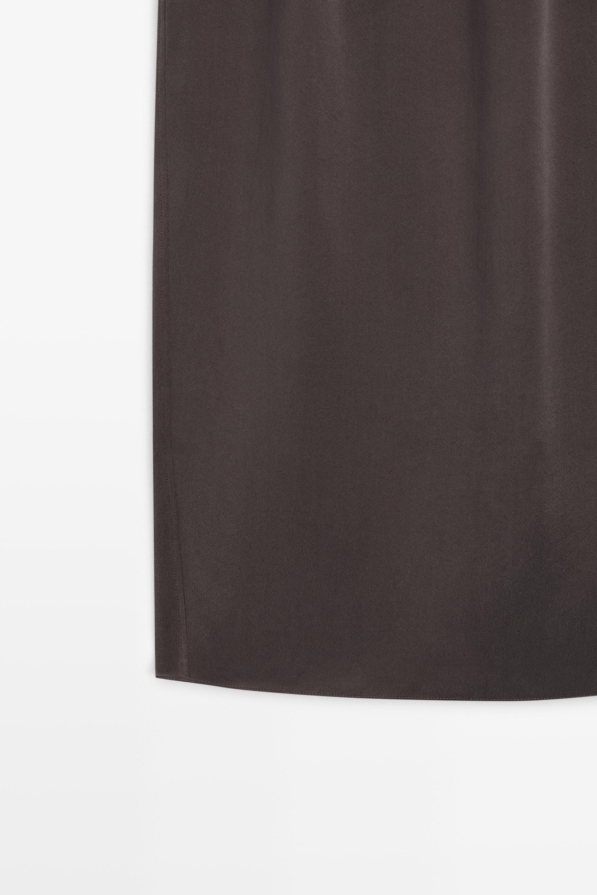 100% silk straight midi skirt