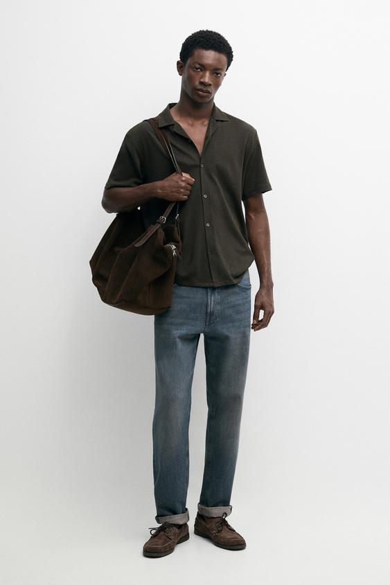 Linen and cotton short sleeve shirt from Zara - $90