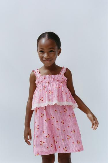 ГҮЛДІ ҚЫСҚА КОМБИНЕЗОН - Қызғылт Zara компаниясынан