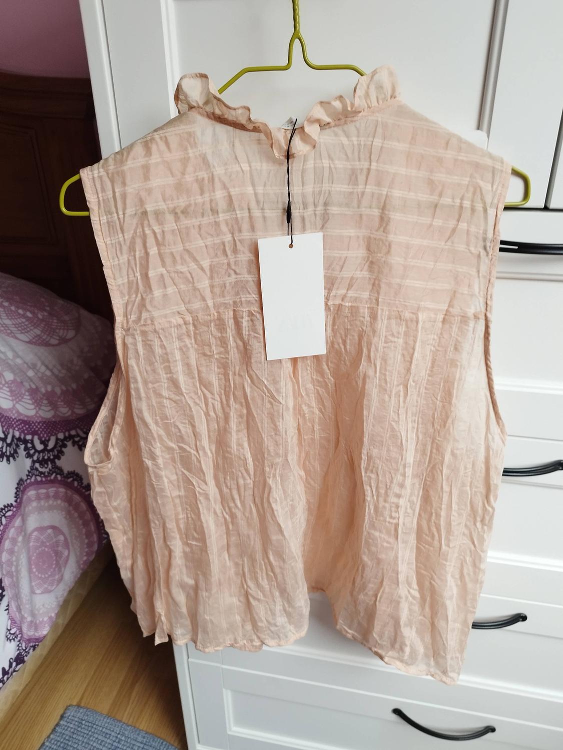 CONTRAST CROCHET CRINKLED EFFECT BLOUSE - Image 5