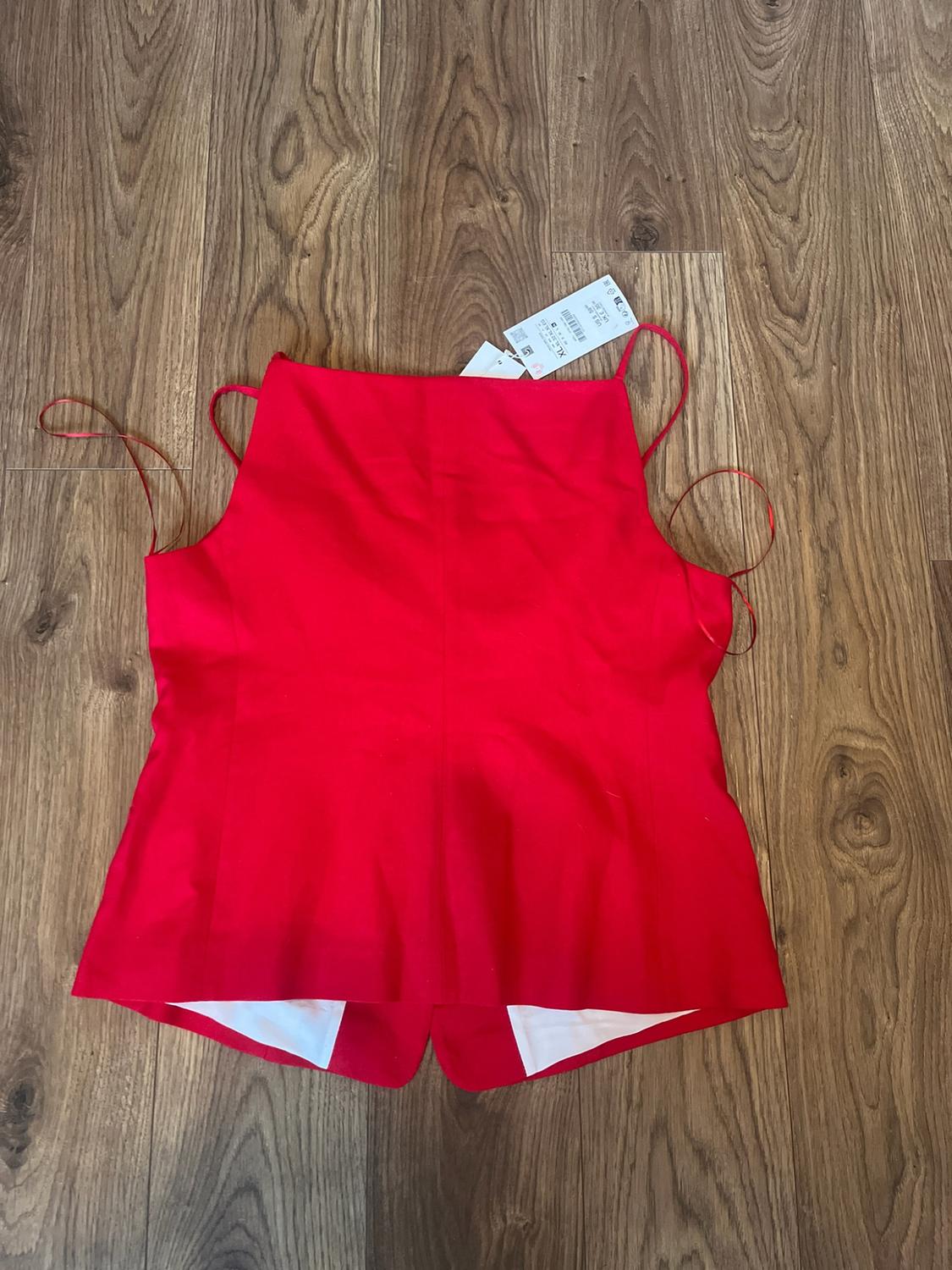 LINEN BLEND SWEETHEART NECK WAISTCOAT - Image 3