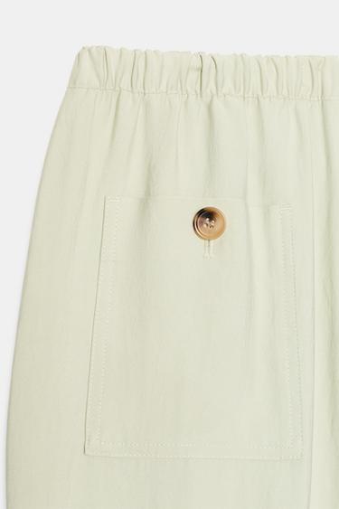 CARROT FIT TROUSERS WITH ELASTIC WAIST - Sea green by Zara - Image 8