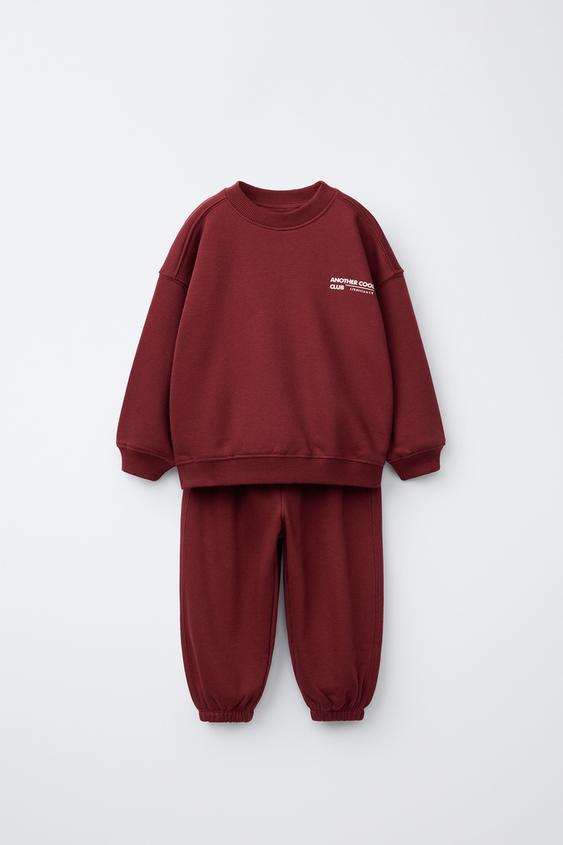 TEXT JOGGER SWEATSUIT - Reddish by Zara - Image 0