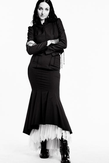 JUPE BIMATIÈRE À GODETS ZW COLLECTION LIMITED EDITION - Noir de Zara - Image 1