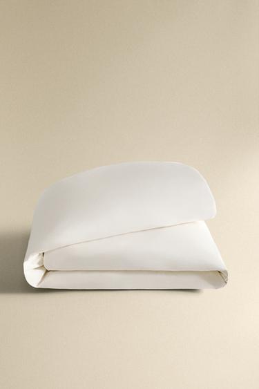 PERCALE DUVET COVER (300 THREAD COUNT) - White by Zara - Image 4