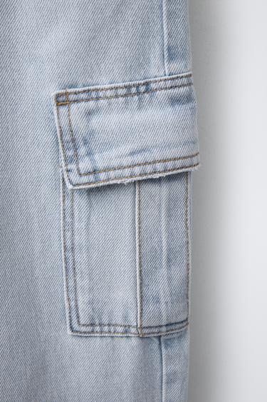 LOOSE FIT CARGO JEANS - Light blue by Zara - Image 3