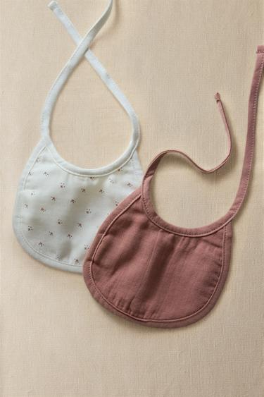 FLORAL BABY BIB (SET OF 2) - Ecru by Zara