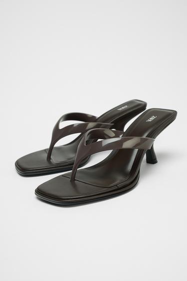 ASYMMETRIC HEELED SANDALS - Khaki Green by Zara - Image 2