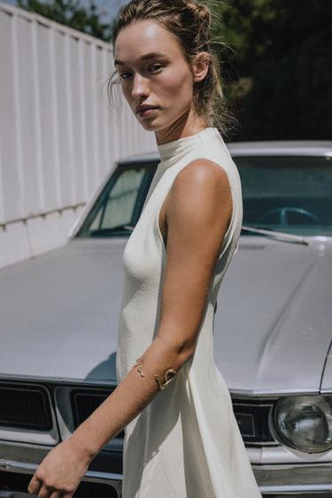 TEXTURED LONG DRESS - Ecru by Zara - Image 5