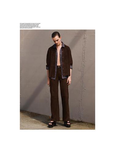 Zara Suede leather trousers - Brown