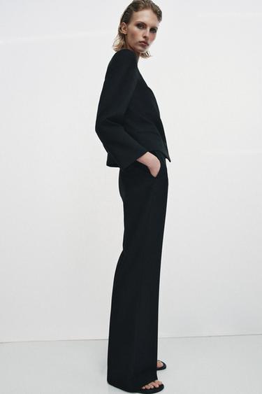 ZW COLLECTION LOW-RISE STRAIGHT-LEG TROUSERS - Black by Zara - Image 4