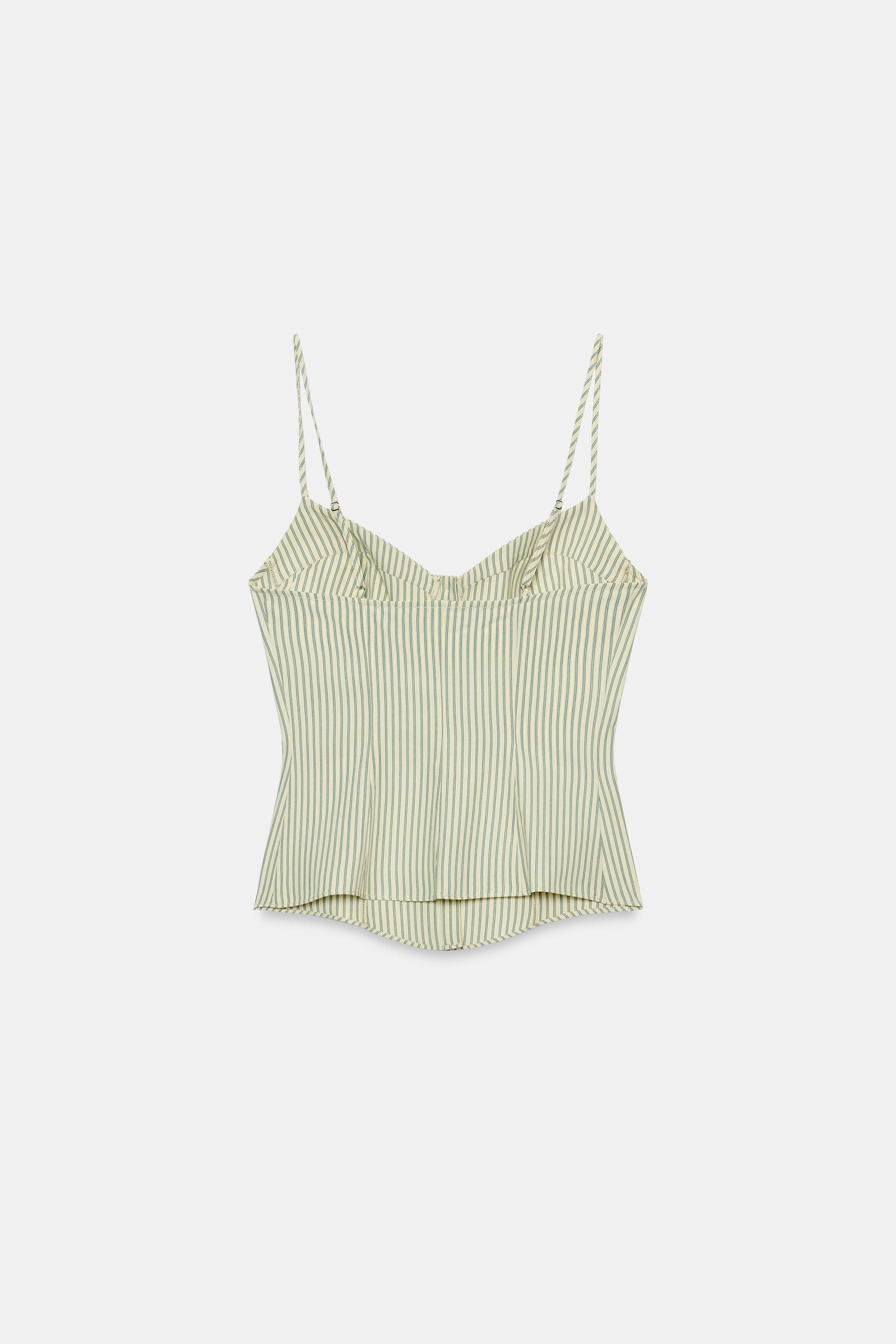 STRIPED CORSET TOP - Greens | ZARA United States
