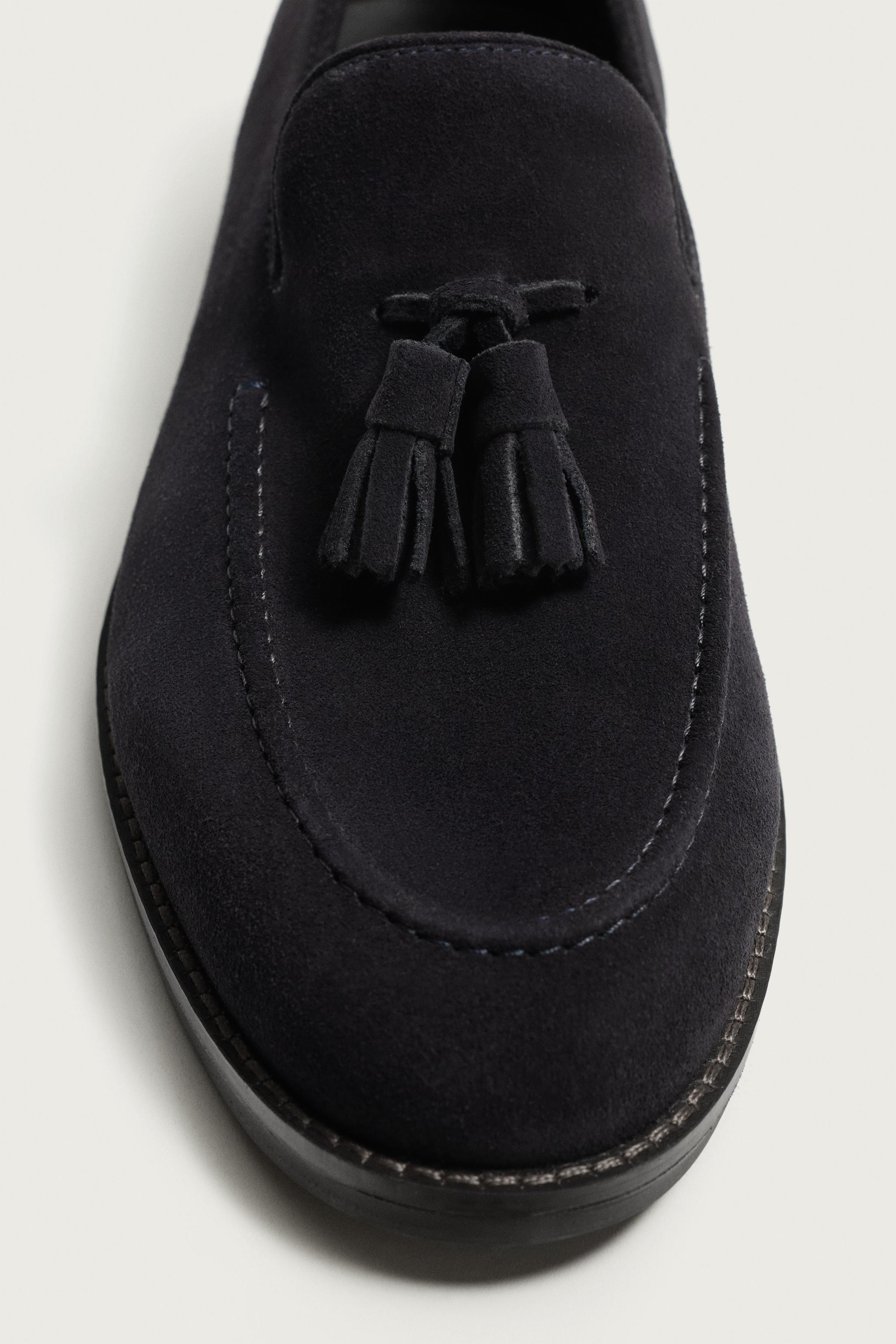 Мужские туфли Zara TASSELED LEATHER LOAFERS — фото 6