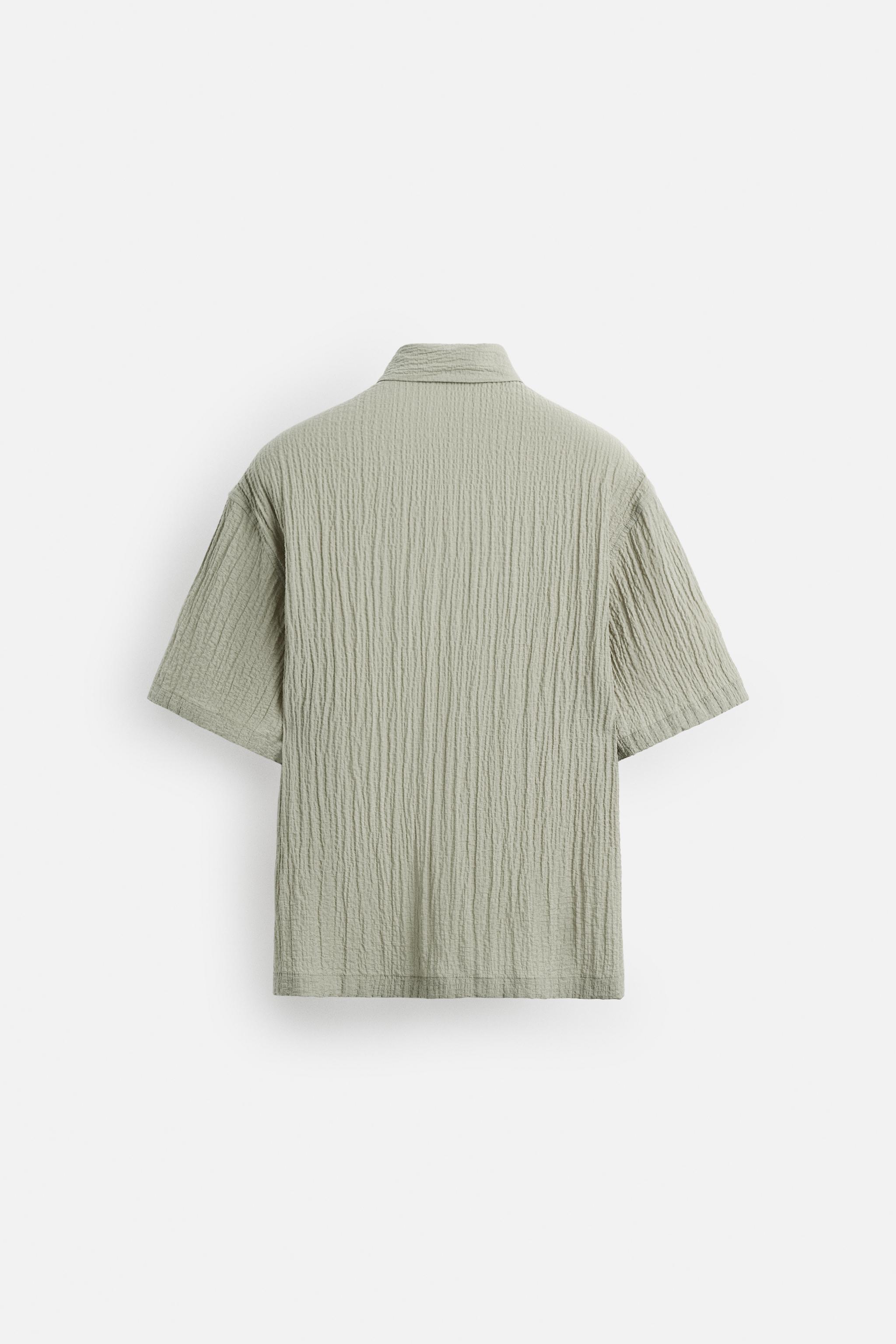 JACQUARD WRINKLE EFFECT SHIRT - Light green | ZARA United States