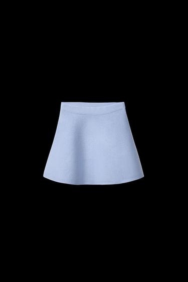 FLARED KNIT SKIRT - Light blue by Zara - Image 0