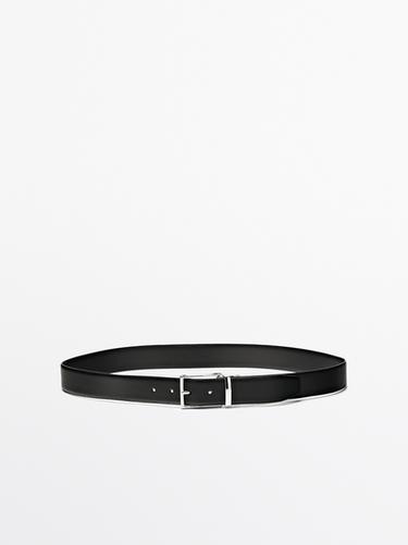 Zara Reversible nappa leather belt - Black