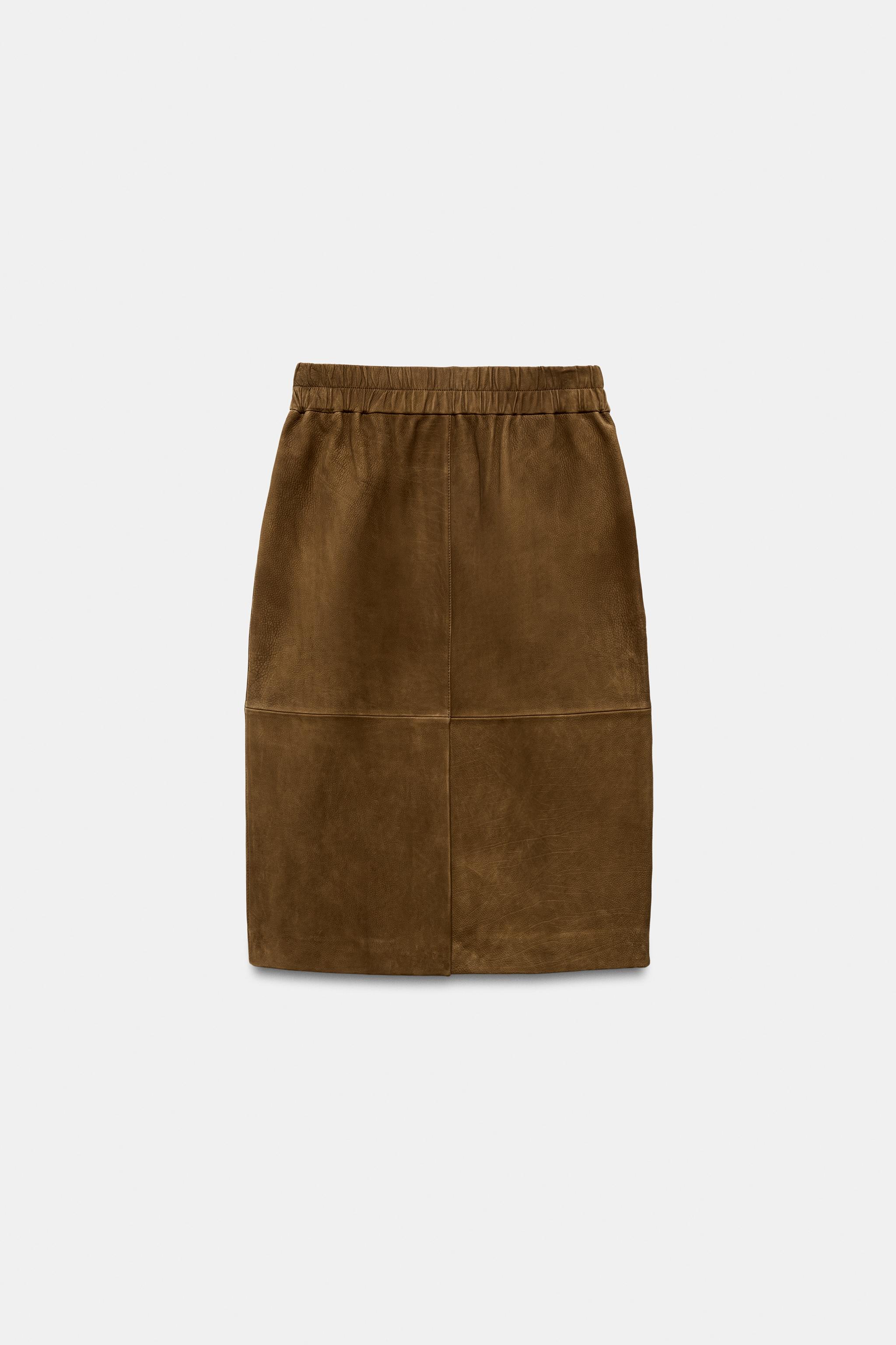 JUPE EN CUIR DAIM ZW COLLECTION ÉDITION LIMITÉE